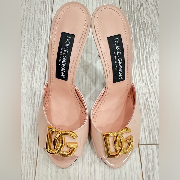 Dolce and Gabbana Vernice Patent Stiletto Mule Sandals - Picture 4 of 12